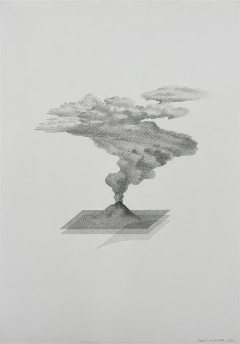 Mina Moshajjari, From Phenomena series, Pencil on cardboard, 50 x 35 cm, 2022