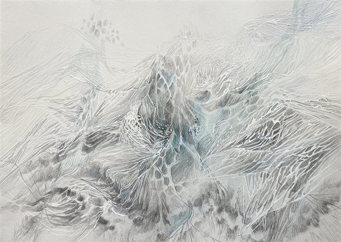 Yekta Tarki, Untitled, Drawing on Cardboard, 35 × 25 cm, 2022