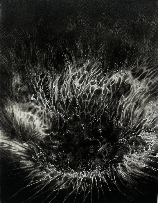 Yekta Tarki, Untitled, Drawing on Cardboard, 25 × 32.5 cm, 2022