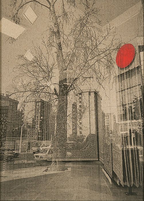 Negin Firoozi, Valiasr street, Mixed Media, 25 × 18 cm, 2018