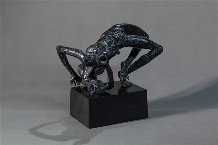Bahman Dadkhah, Tortured from «Hostages» series, Bronze, 22 × 18.5 × 10.5 cm, 1980