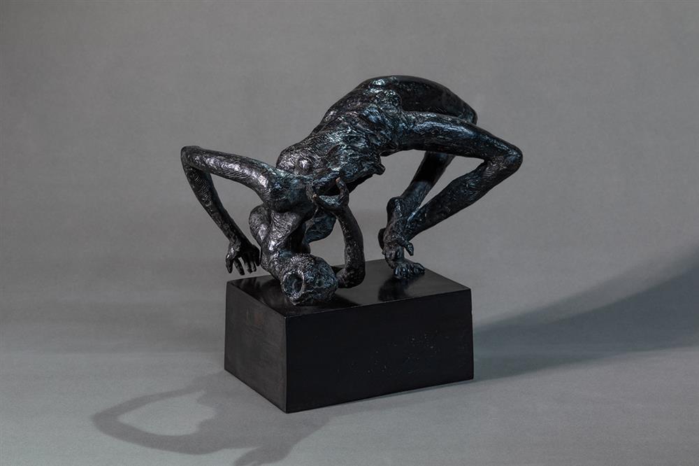bahman dadkhah sculpture of a twisting figure
